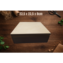 Pudełko drewniane pusta H9 23,5x23,5x8cm